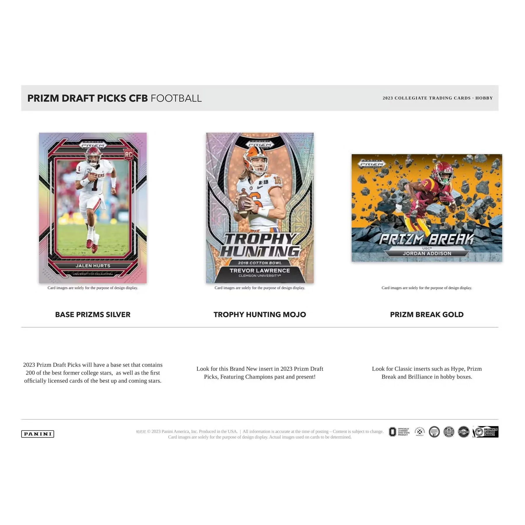 2023 Panini Prizm Draft Picks Football Hobby Box - 1st Off the Line (FOTL) - Image 3