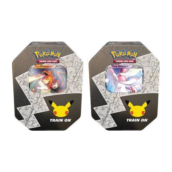 POKÉMON TCG Celebrations - Lance Charizard & Dark Sylveon Tins (Pair)