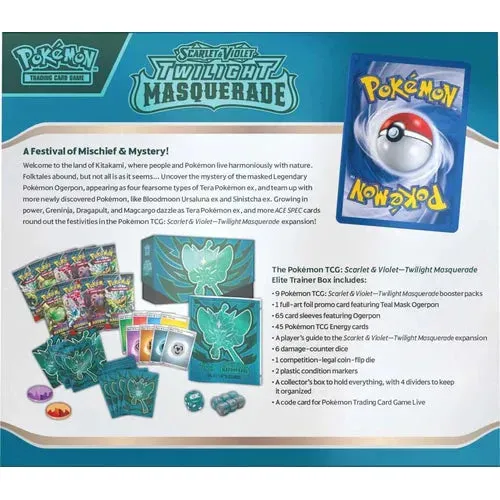 POKÉMON TCG Scarlet & Violet 6: Twilight Masquerade Elite Trainer Box (ETB) - Image 4