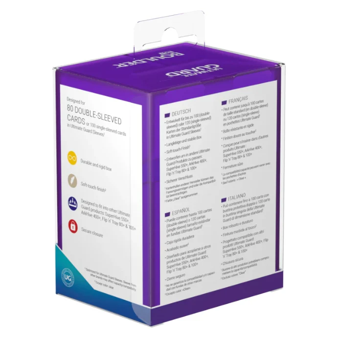 Ultimate Guard Boulder Deck Case 80+ Standard Size Amethyst Deck Box - Image 2