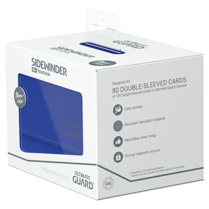 Ultimate Guard Sidewinder Deck Case 80+ Xenoskin Standard Size Monocolor Blue Deck Box