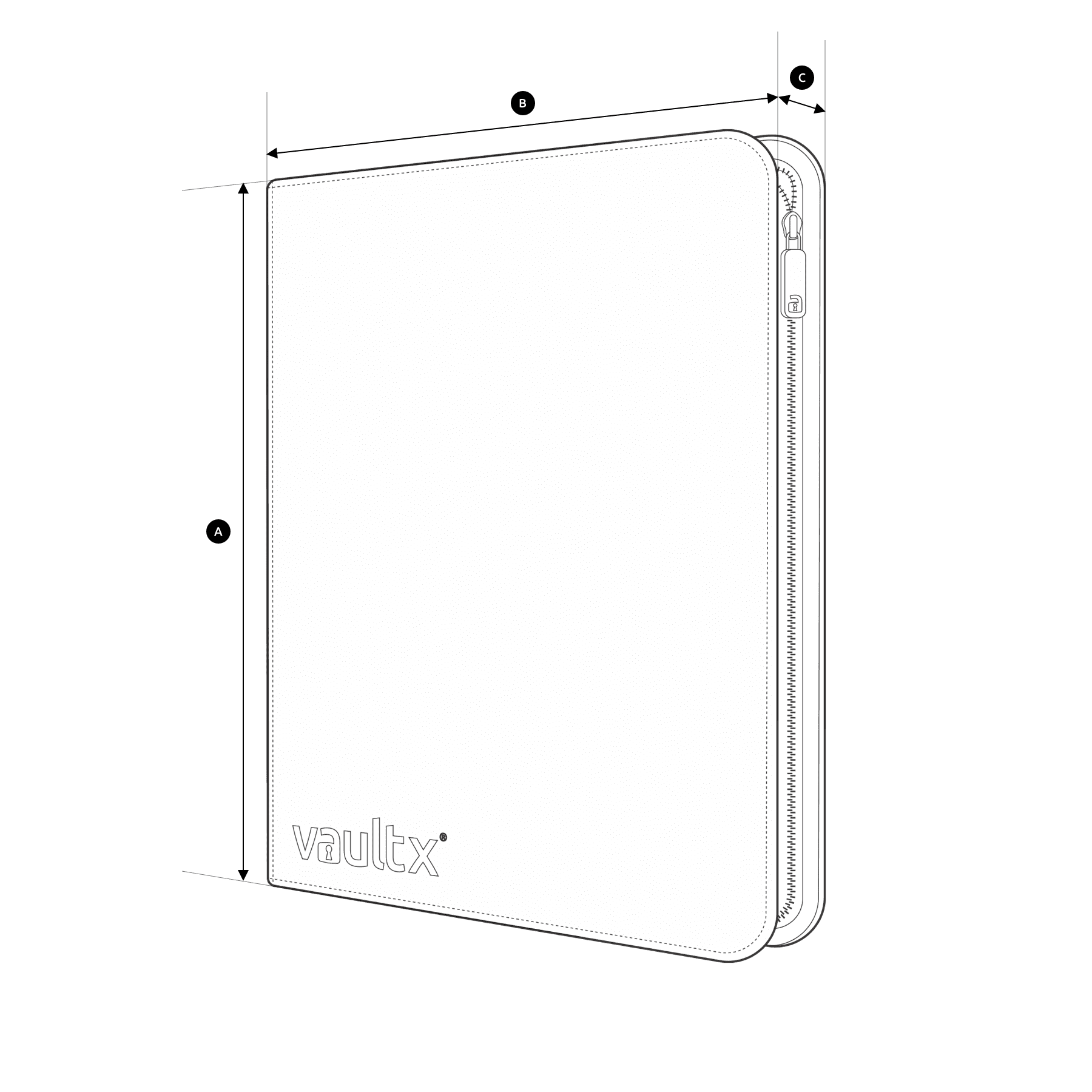 Vaultx - 12-Pocket Exo-Tec® Zip Binder - Signature Black - Image 6